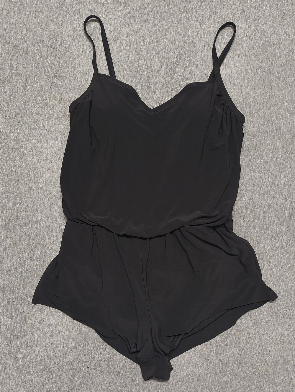 Shade & Shore Women’s Swim Romper One‑Piece Swimsuit – Black (Size L)